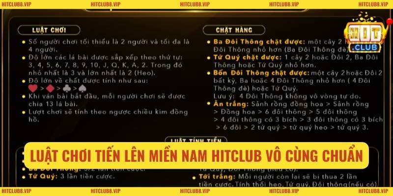 Luật chơi tiến lên miền nam HITCLUB vô cùng chuẩn