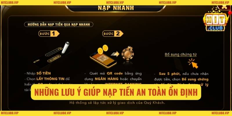Những lưu ý giúp nạp tiền an toàn ổn định