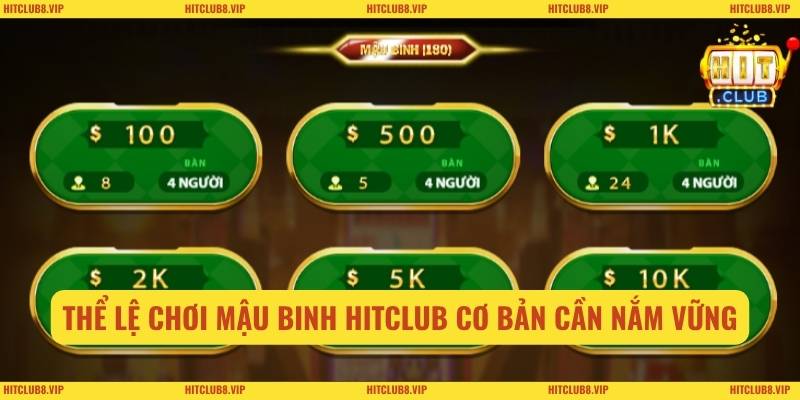 Thể lệ chơi mậu binh HITCLUB cơ bản cần nắm vững